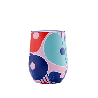360ml/550ml Bakery Craft 304 Insulated Vacuum Mug/Bottle - Dark Blue Graffiti