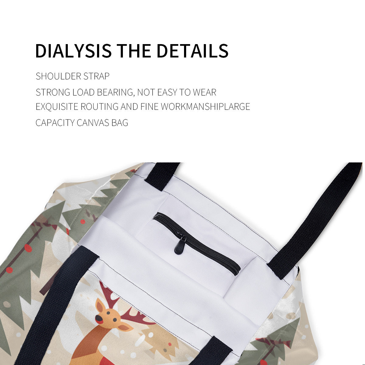 See-through details, load-bearing and strong, not easy to wear and tear, exquisite Rojting and Fine Wcrkmans large-capacity canvas bag.